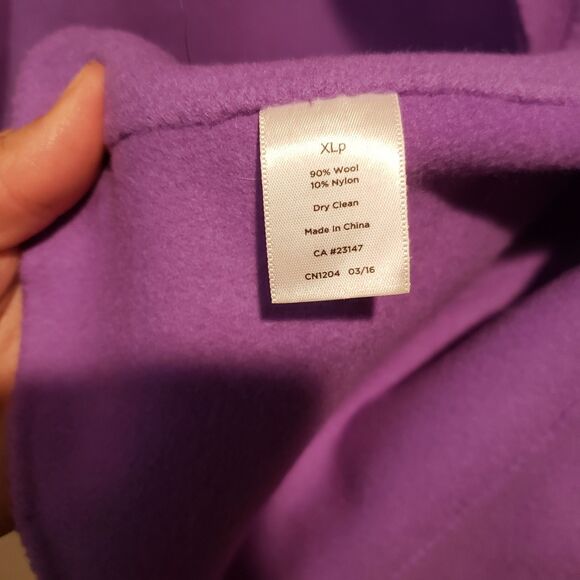 Talbots Jacket Womens XLp Purple Wool Cardigan Open Sweater Blazer Minimalist - Picture 5 of 9